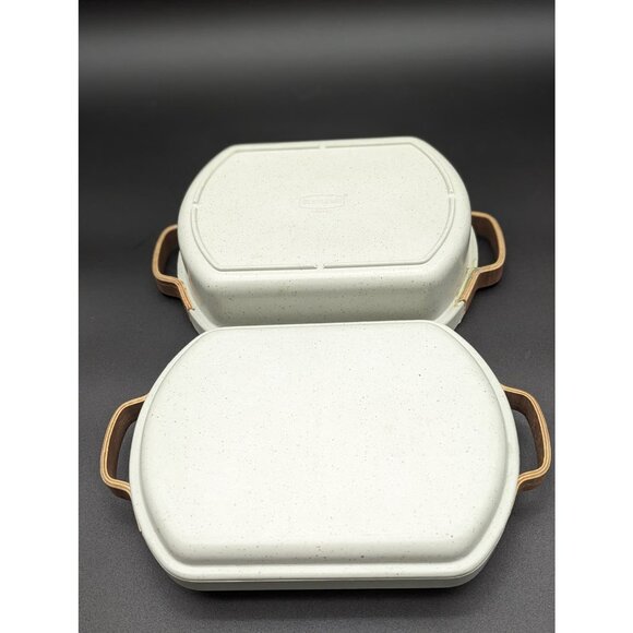 Vintage Supreme Stoneware Food Box with Leather Handles | Made in Canada - Picture 6 of 12